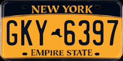 NY license plate GKY6397