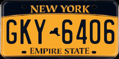 NY license plate GKY6406