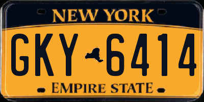 NY license plate GKY6414