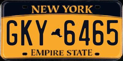 NY license plate GKY6465
