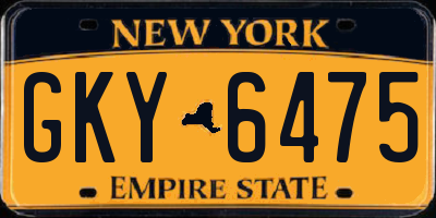 NY license plate GKY6475