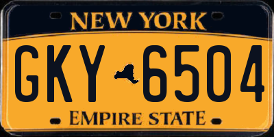 NY license plate GKY6504