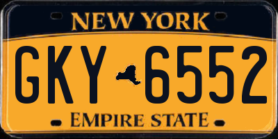 NY license plate GKY6552