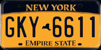 NY license plate GKY6611