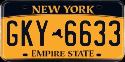 NY license plate GKY6633
