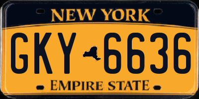 NY license plate GKY6636