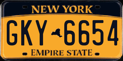 NY license plate GKY6654