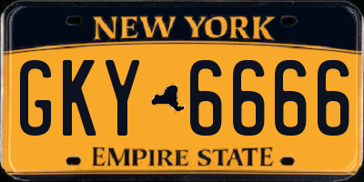 NY license plate GKY6666