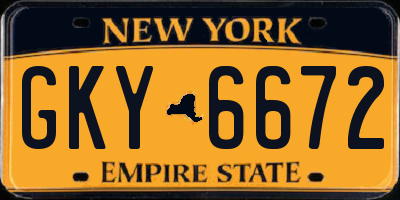 NY license plate GKY6672