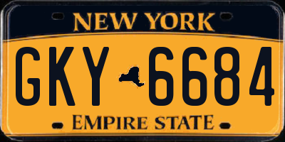 NY license plate GKY6684
