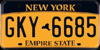 NY license plate GKY6685