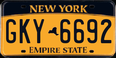 NY license plate GKY6692