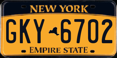 NY license plate GKY6702