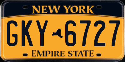 NY license plate GKY6727