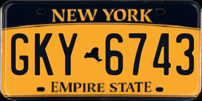 NY license plate GKY6743