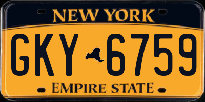 NY license plate GKY6759