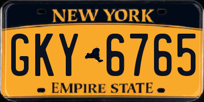 NY license plate GKY6765