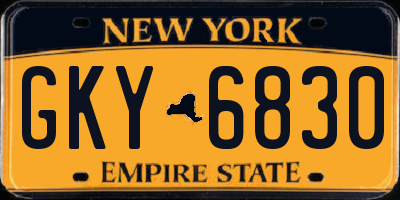 NY license plate GKY6830