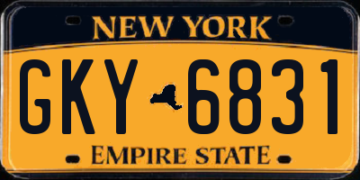 NY license plate GKY6831