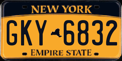 NY license plate GKY6832