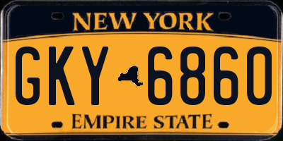 NY license plate GKY6860