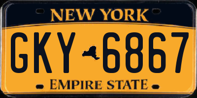 NY license plate GKY6867