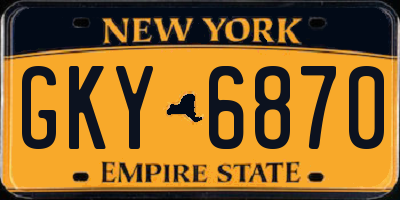 NY license plate GKY6870
