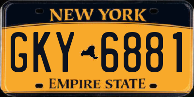 NY license plate GKY6881