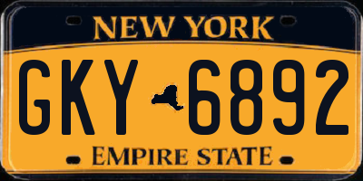 NY license plate GKY6892