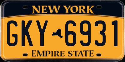 NY license plate GKY6931