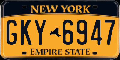 NY license plate GKY6947