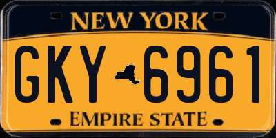 NY license plate GKY6961