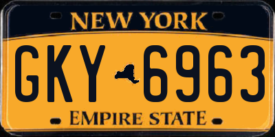 NY license plate GKY6963