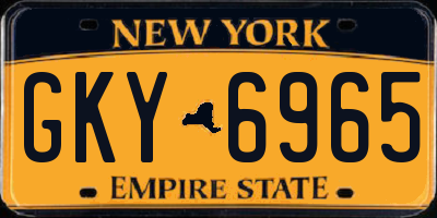 NY license plate GKY6965