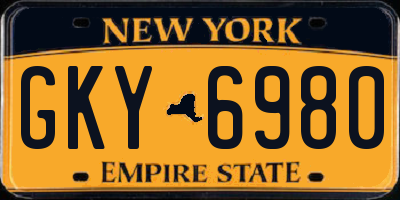 NY license plate GKY6980