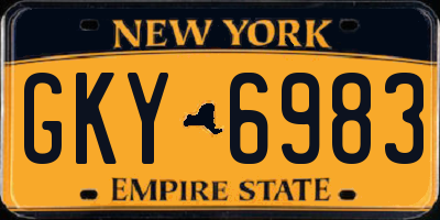 NY license plate GKY6983