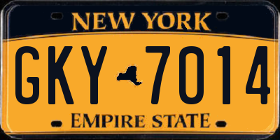 NY license plate GKY7014