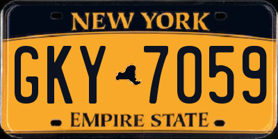 NY license plate GKY7059