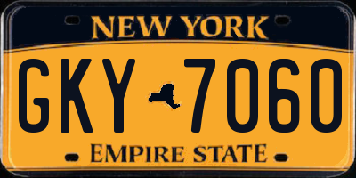 NY license plate GKY7060