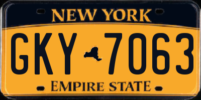 NY license plate GKY7063