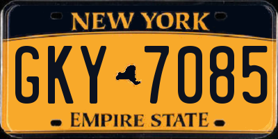NY license plate GKY7085