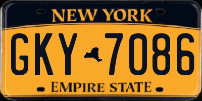 NY license plate GKY7086