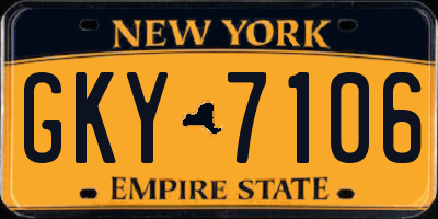 NY license plate GKY7106