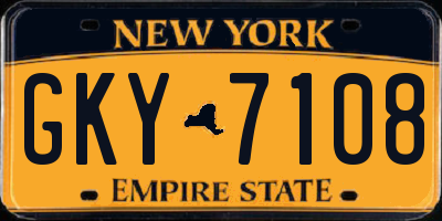 NY license plate GKY7108