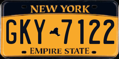 NY license plate GKY7122