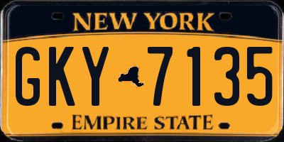 NY license plate GKY7135
