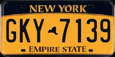 NY license plate GKY7139