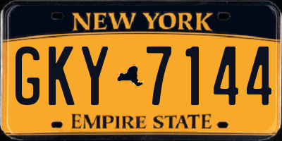 NY license plate GKY7144