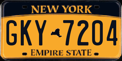 NY license plate GKY7204