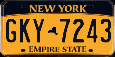 NY license plate GKY7243
